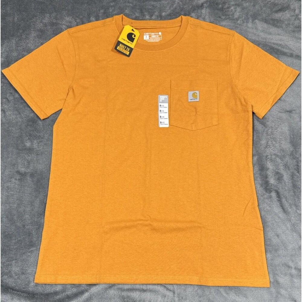 Carhartt Loose Fit Heavyweight Pocket T-shirt Orange K87-W Womens S 4-6 M NWT